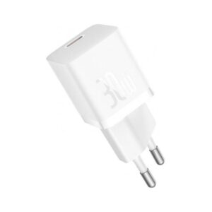 Baseus Carregador Rápido Compacto GAN5 30 W USB-C Branco